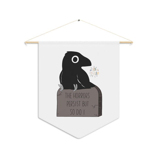 Edgar Allan Crow on Grave | Pennant Banner
