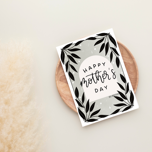 Happy Mother's Day Card | Botanical Sage Card | Gifts for Mom | Mother's Day Gift Ideas | Hand Drawn Modern Calligraphy Card