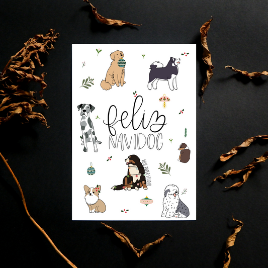 Feliz Navidog | Dog Christmas Card | Dog Lover Holiday Card | Merry Christmas Dog Card | Cat Holiday Card | Funny Christmas Greeting Card