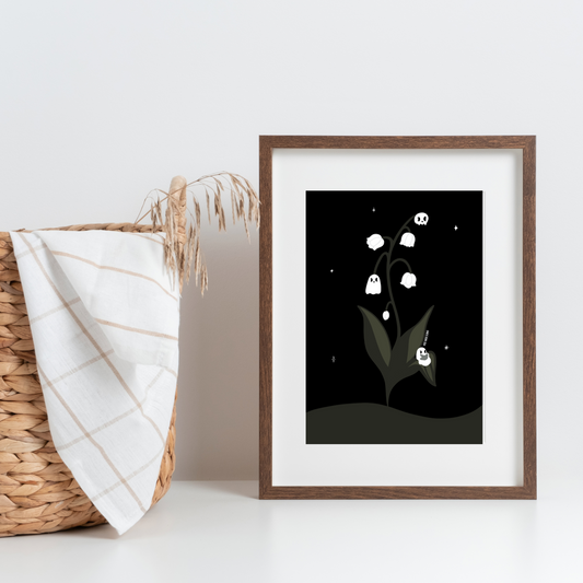 Botanical Ghost Print | Book Lover Gift | Spooky Cute Gifts | Botanical Print
