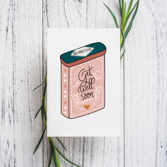 Get Well Soon Card | Sympathy Greeting Card | Hand Drawn Recovery Card | Feel Better Handmade Gift | Hand Drawn Modern Calligraphy Card