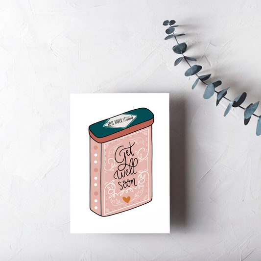 Get Well Soon Card | Sympathy Greeting Card | Hand Drawn Recovery Card | Feel Better Handmade Gift | Hand Drawn Modern Calligraphy Card