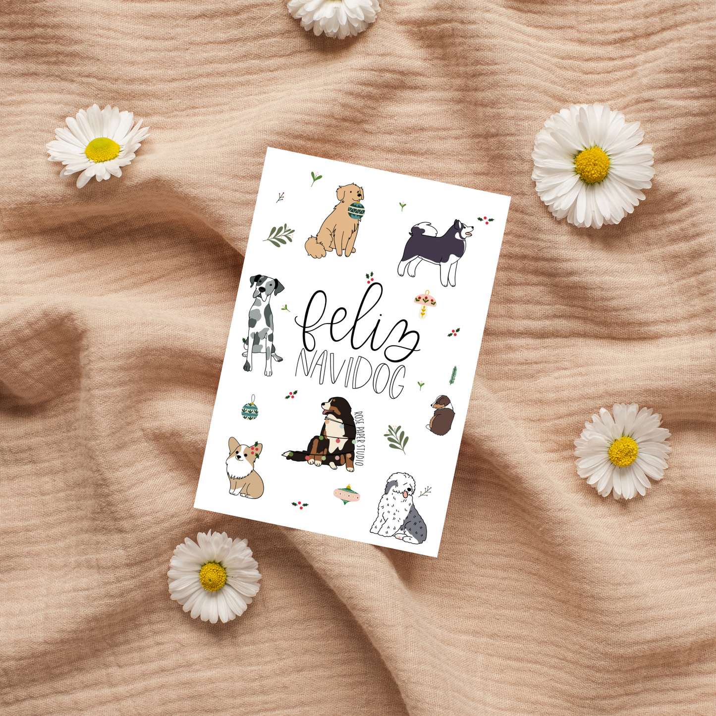 Feliz Navidog | Dog Christmas Card | Dog Lover Holiday Card | Merry Christmas Dog Card | Cat Holiday Card | Funny Christmas Greeting Card