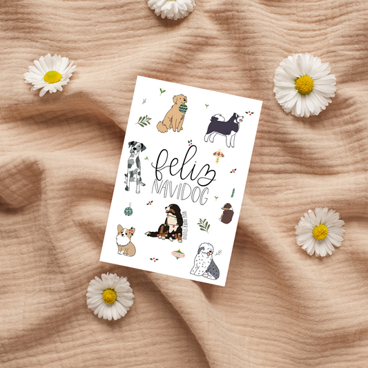 Feliz Navidog | Dog Christmas Card | Dog Lover Holiday Card | Merry Christmas Dog Card | Cat Holiday Card | Funny Christmas Greeting Card