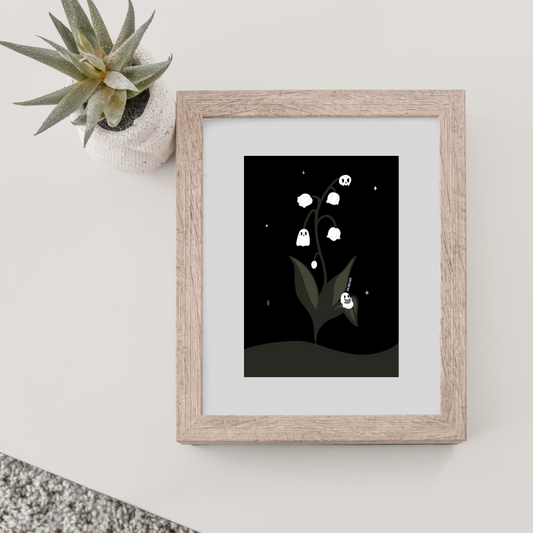 Botanical Ghost Print | Book Lover Gift | Spooky Cute Gifts | Botanical Print