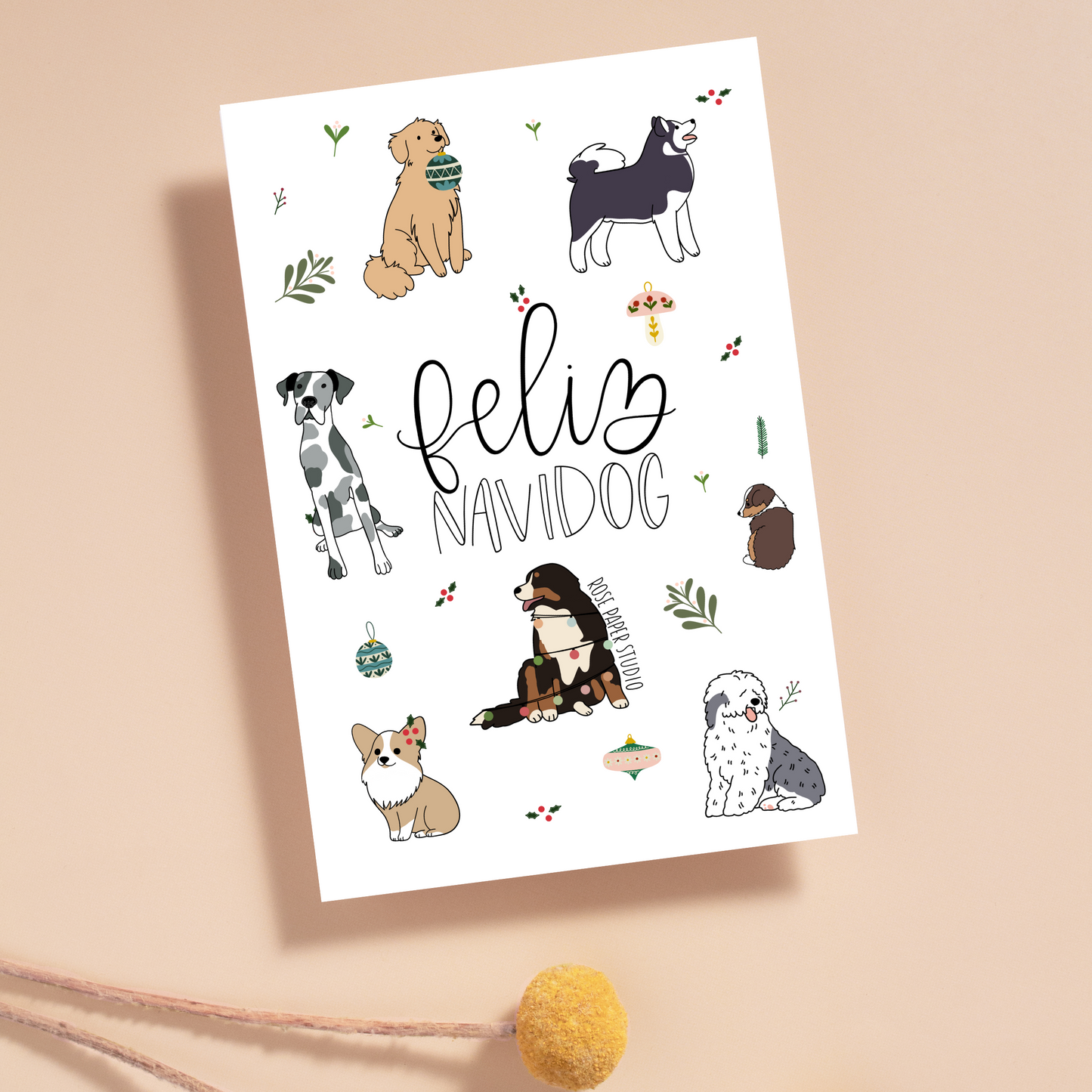Feliz Navidog | Dog Christmas Card | Dog Lover Holiday Card | Merry Christmas Dog Card | Cat Holiday Card | Funny Christmas Greeting Card