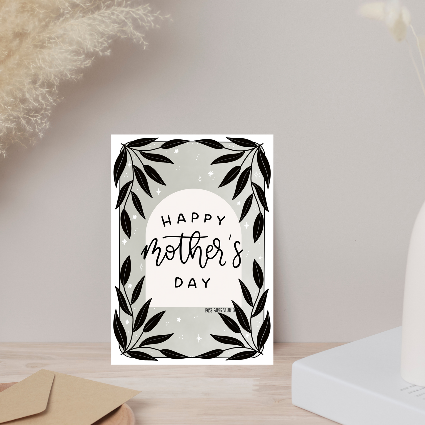 Happy Mother's Day Card | Botanical Sage Card | Gifts for Mom | Mother's Day Gift Ideas | Hand Drawn Modern Calligraphy Card