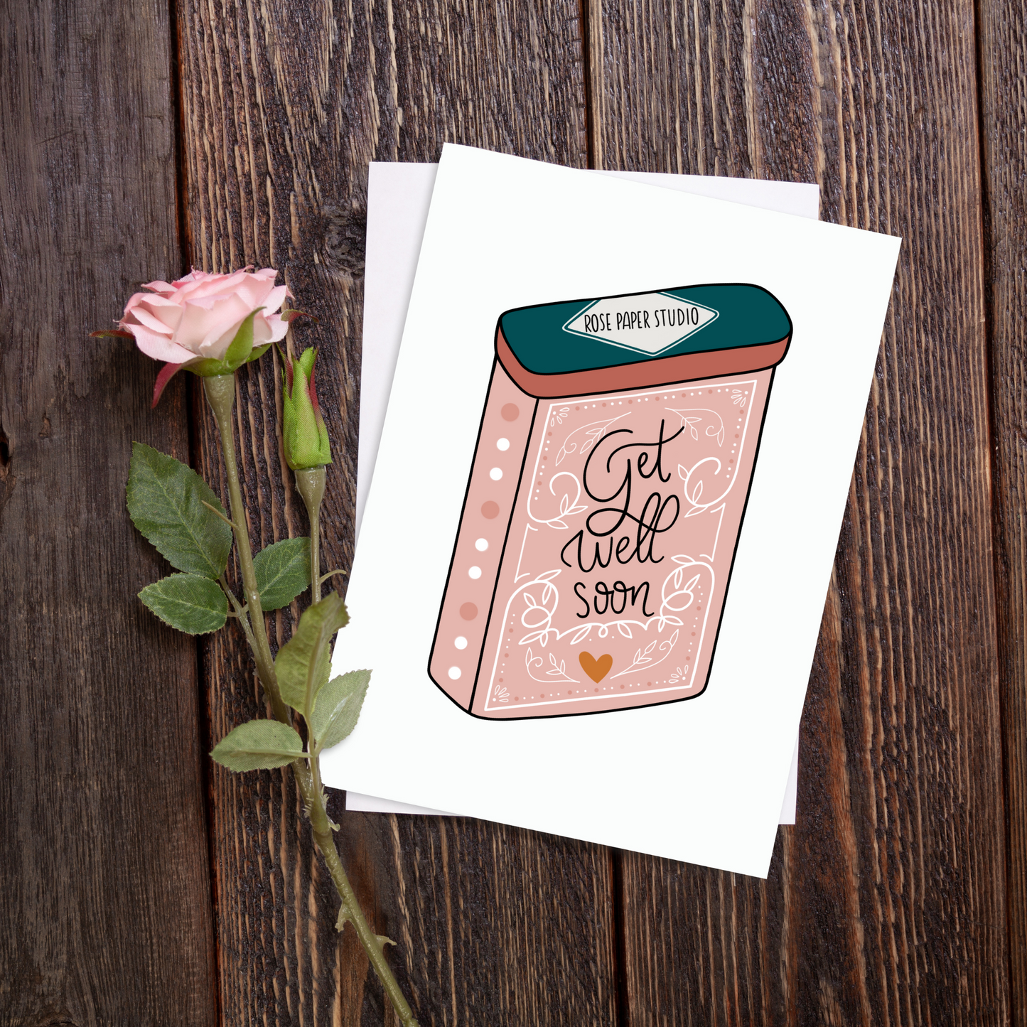 Get Well Soon Card | Sympathy Greeting Card | Hand Drawn Recovery Card | Feel Better Handmade Gift | Hand Drawn Modern Calligraphy Card