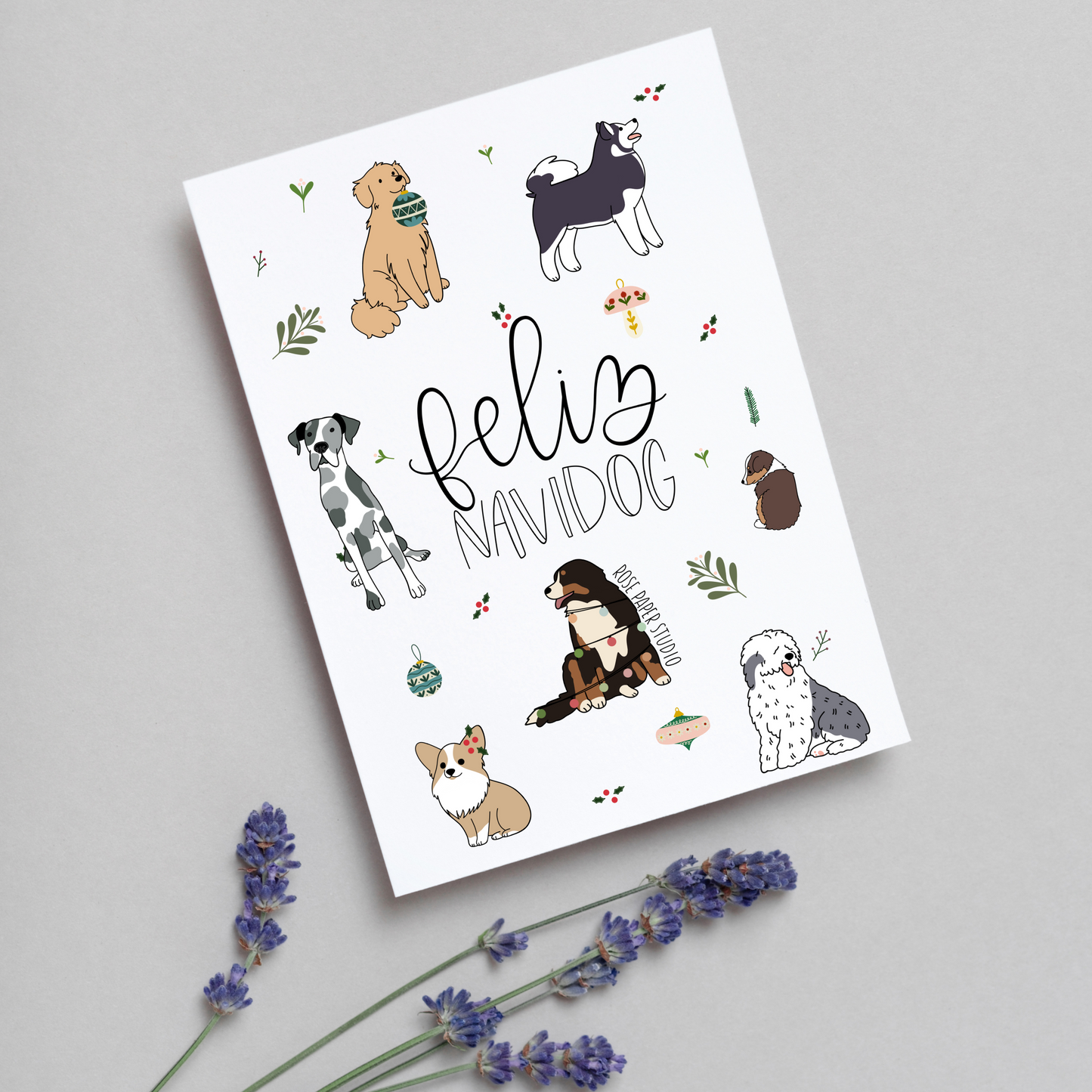 Feliz Navidog | Dog Christmas Card | Dog Lover Holiday Card | Merry Christmas Dog Card | Cat Holiday Card | Funny Christmas Greeting Card