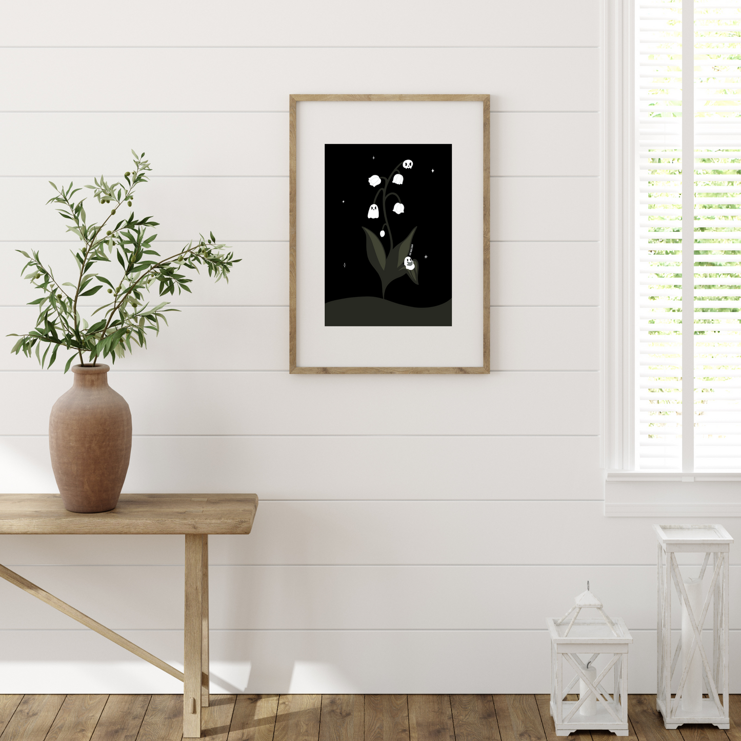 Botanical Ghost Print | Book Lover Gift | Spooky Cute Gifts | Botanical Print