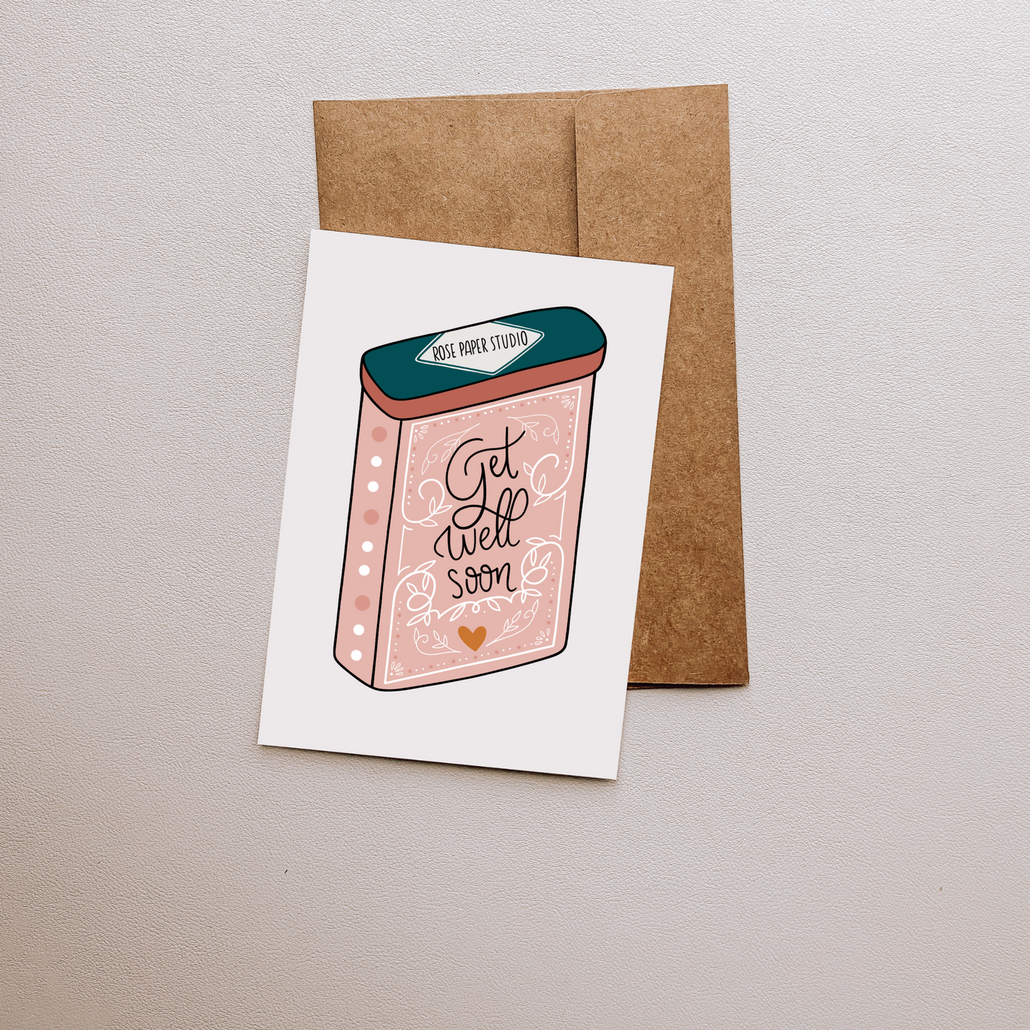 Get Well Soon Card | Sympathy Greeting Card | Hand Drawn Recovery Card | Feel Better Handmade Gift | Hand Drawn Modern Calligraphy Card