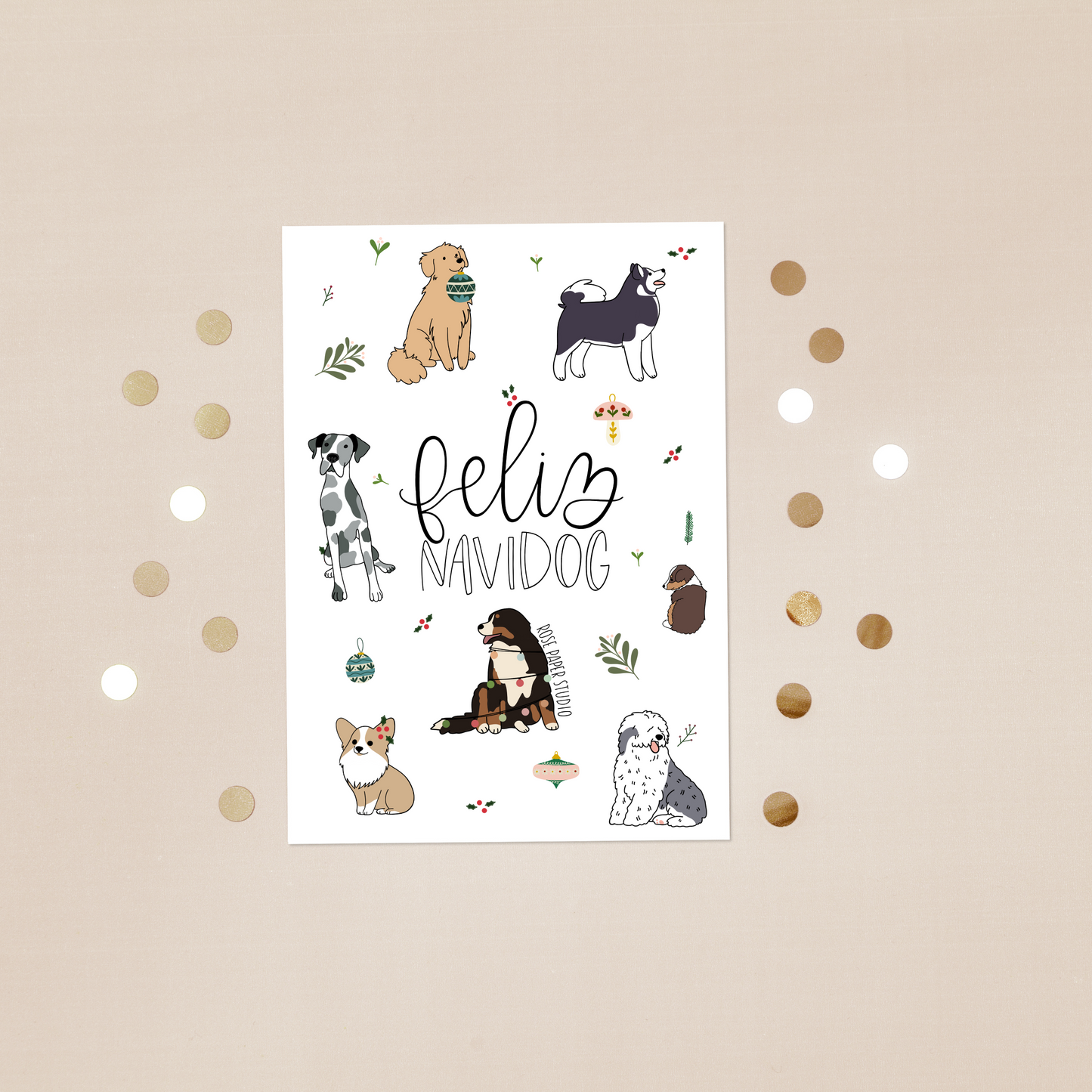 Feliz Navidog | Dog Christmas Card | Dog Lover Holiday Card | Merry Christmas Dog Card | Cat Holiday Card | Funny Christmas Greeting Card