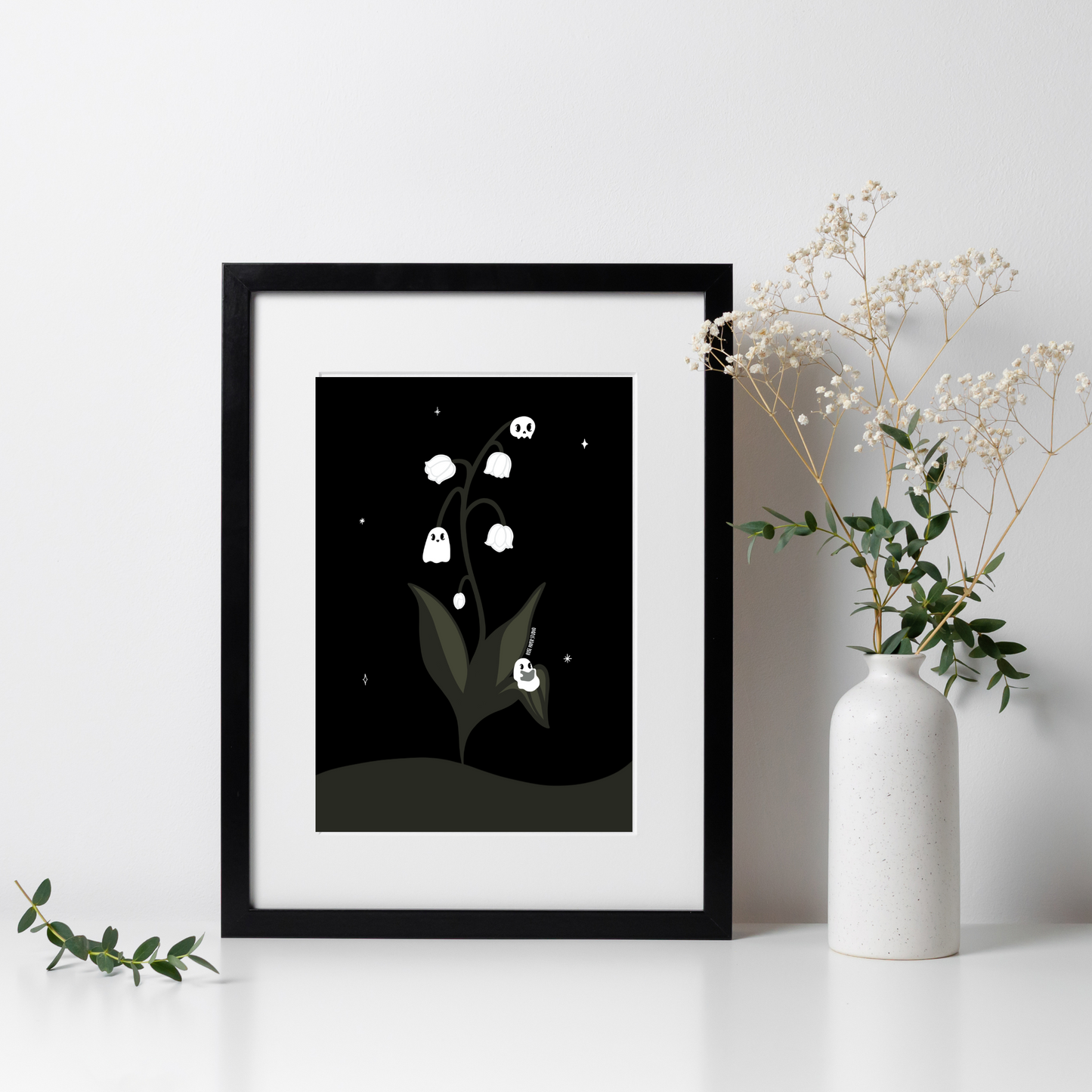 Botanical Ghost Print | Book Lover Gift | Spooky Cute Gifts | Botanical Print