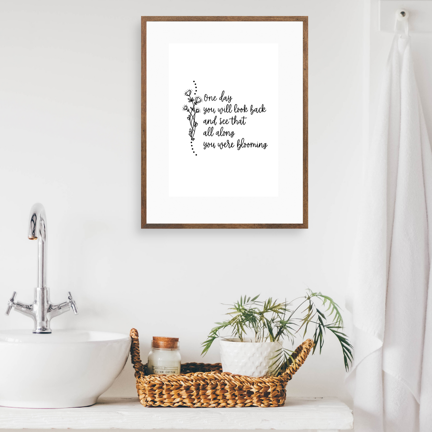 All Along You Were Blooming | Modern Calligraphy Quote Art Print