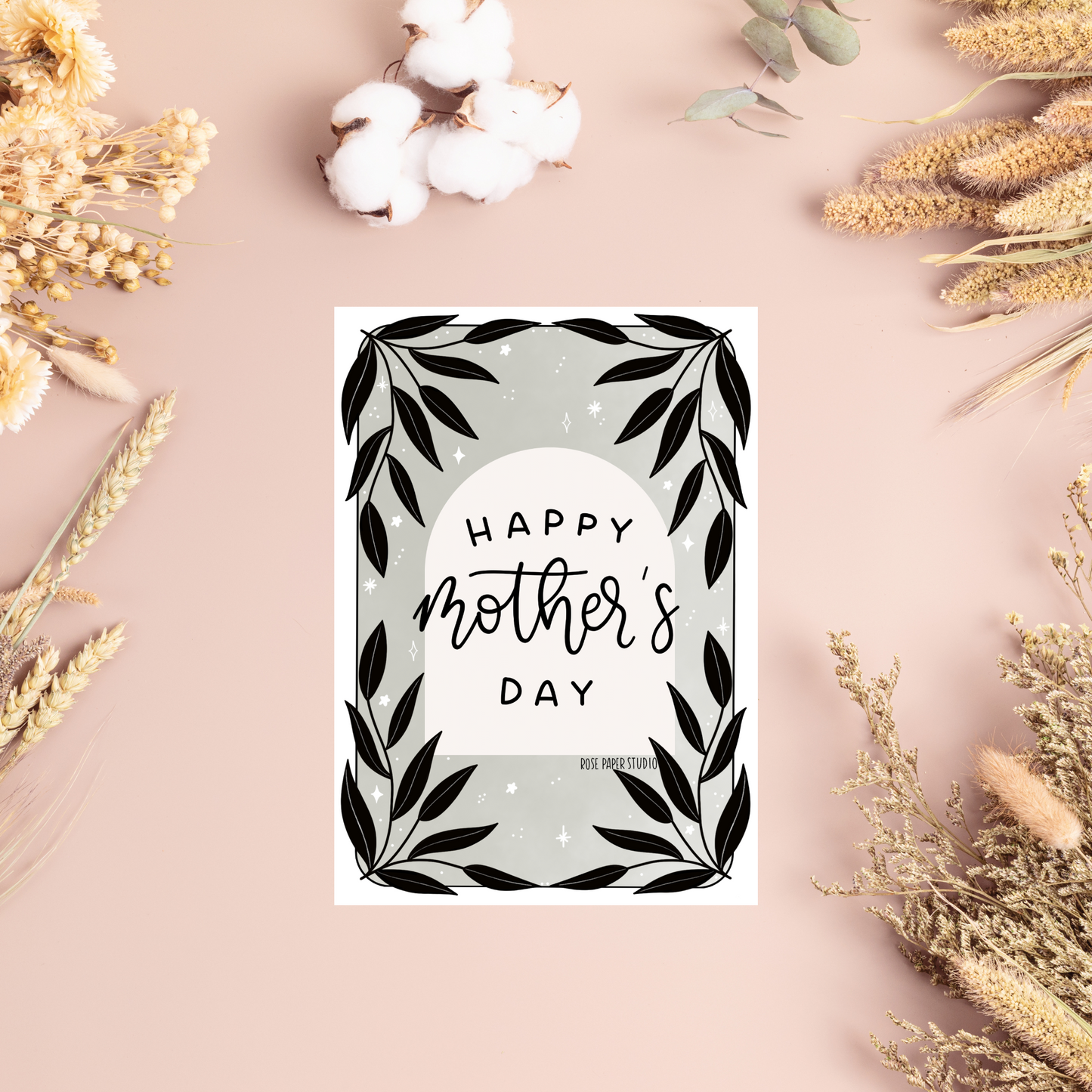 Happy Mother's Day Card | Botanical Sage Card | Gifts for Mom | Mother's Day Gift Ideas | Hand Drawn Modern Calligraphy Card