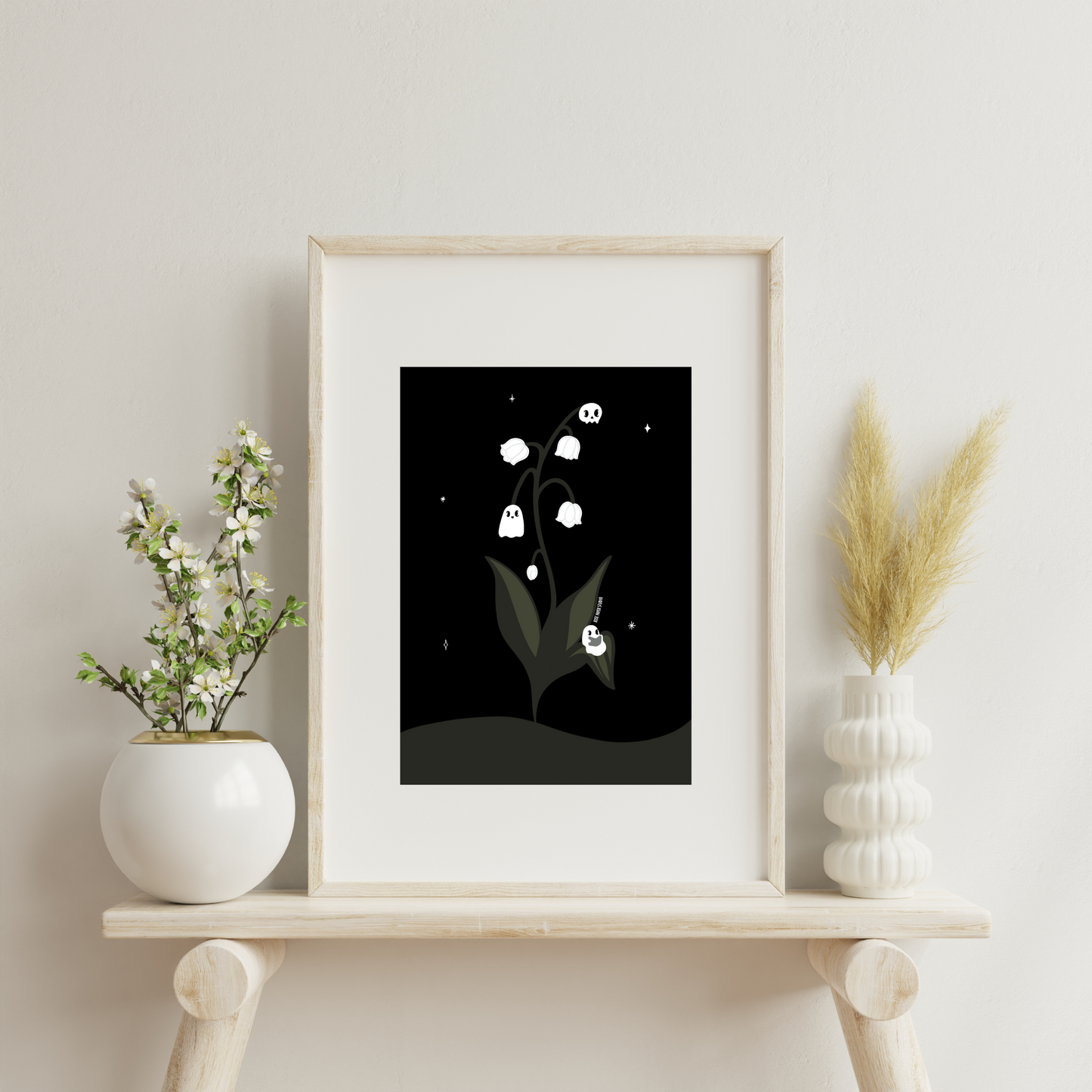 Botanical Ghost Print | Book Lover Gift | Spooky Cute Gifts | Botanical Print