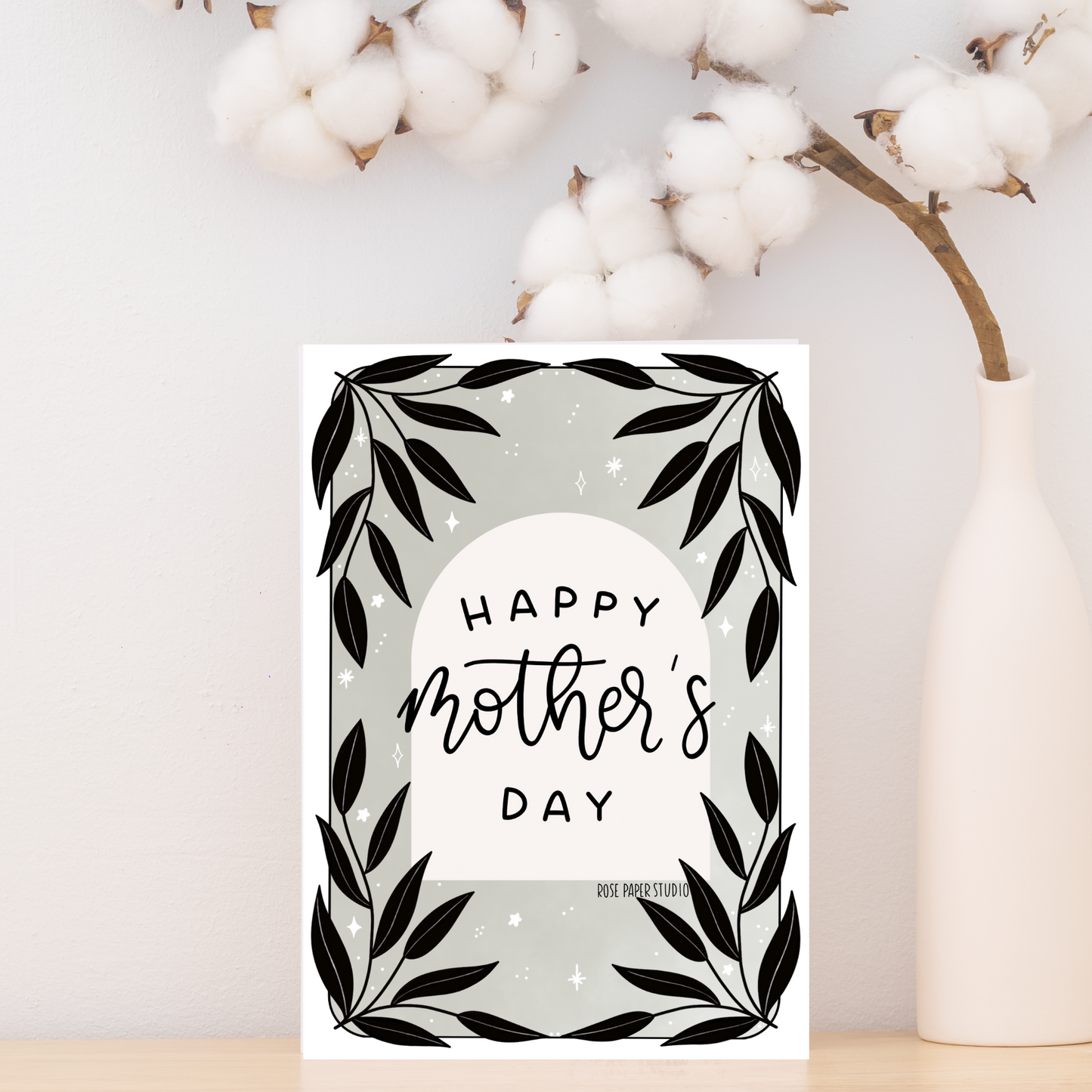 Happy Mother's Day Card | Botanical Sage Card | Gifts for Mom | Mother's Day Gift Ideas | Hand Drawn Modern Calligraphy Card