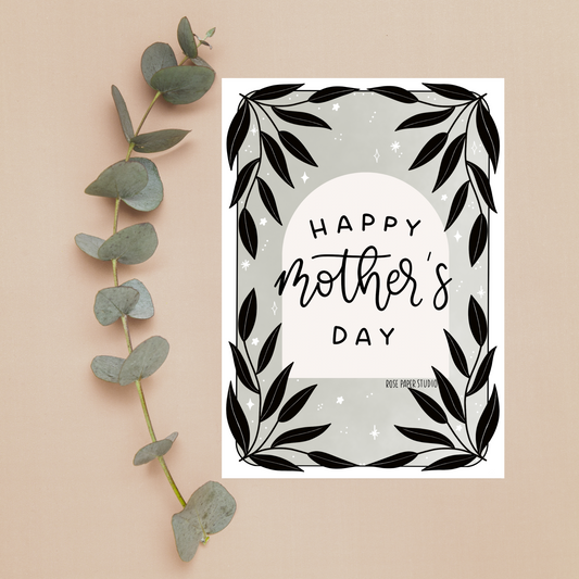 Happy Mother's Day Card | Botanical Sage Card | Gifts for Mom | Mother's Day Gift Ideas | Hand Drawn Modern Calligraphy Card