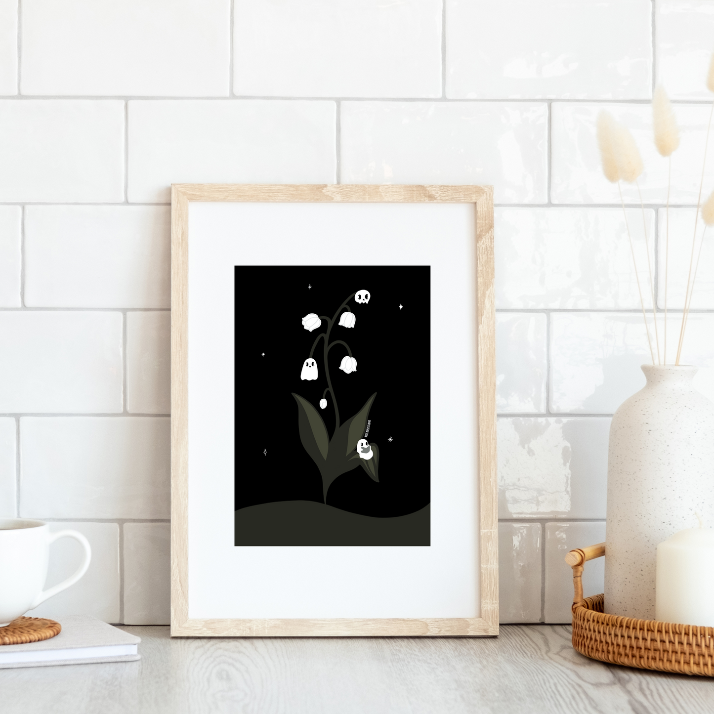 Botanical Ghost Print | Book Lover Gift | Spooky Cute Gifts | Botanical Print