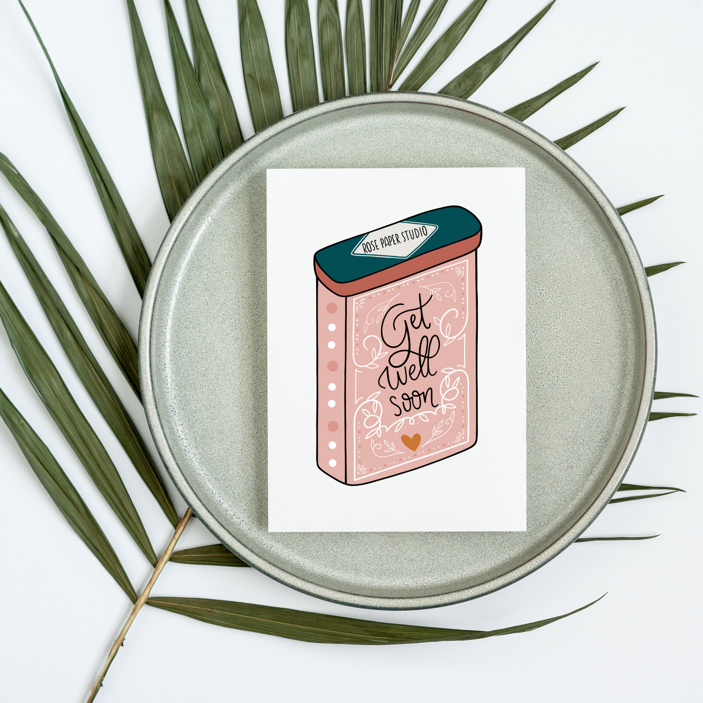 Get Well Soon Card | Sympathy Greeting Card | Hand Drawn Recovery Card | Feel Better Handmade Gift | Hand Drawn Modern Calligraphy Card