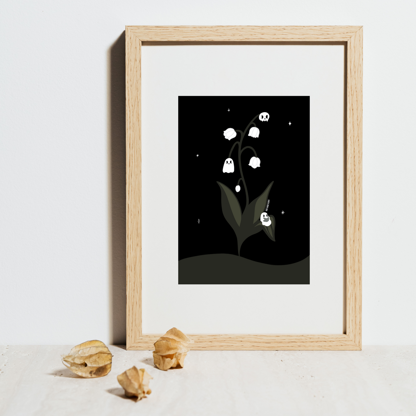 Botanical Ghost Print | Book Lover Gift | Spooky Cute Gifts | Botanical Print