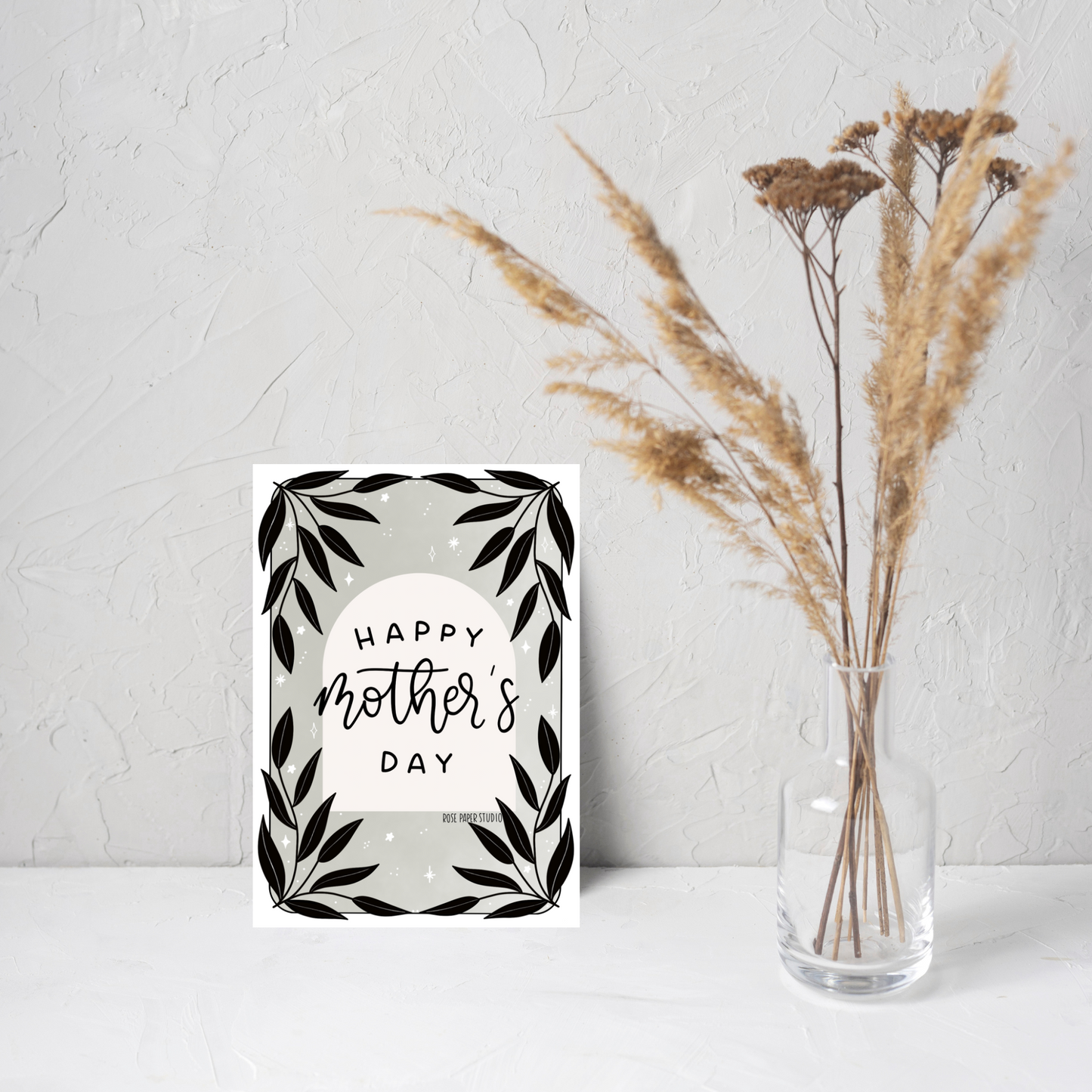Happy Mother's Day Card | Botanical Sage Card | Gifts for Mom | Mother's Day Gift Ideas | Hand Drawn Modern Calligraphy Card