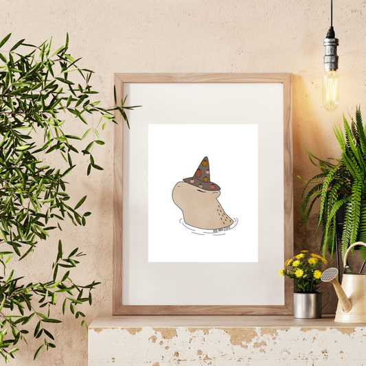 Agnes the Capybara | Autumn Wall Decor | Witchy Vibes Art Print