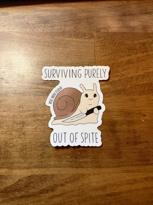 Surviving Purely Out of Spite Sticker
