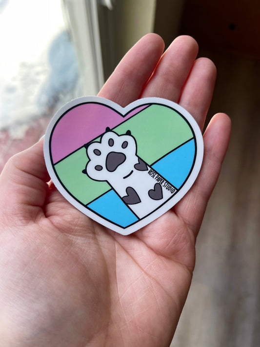 Paws-o-tively Prideful | Poly Pride Sticker