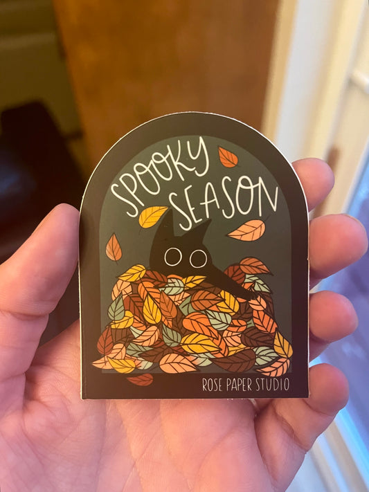Spooky Season Sticker | Halloween Sticker | Fall Decal | Black Cat