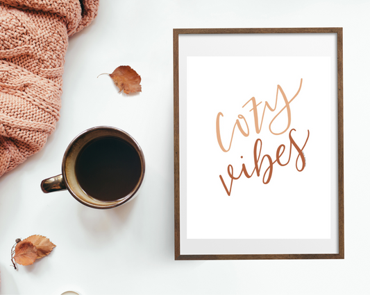Cozy Vibes | Modern Calligraphy Quote Art Print