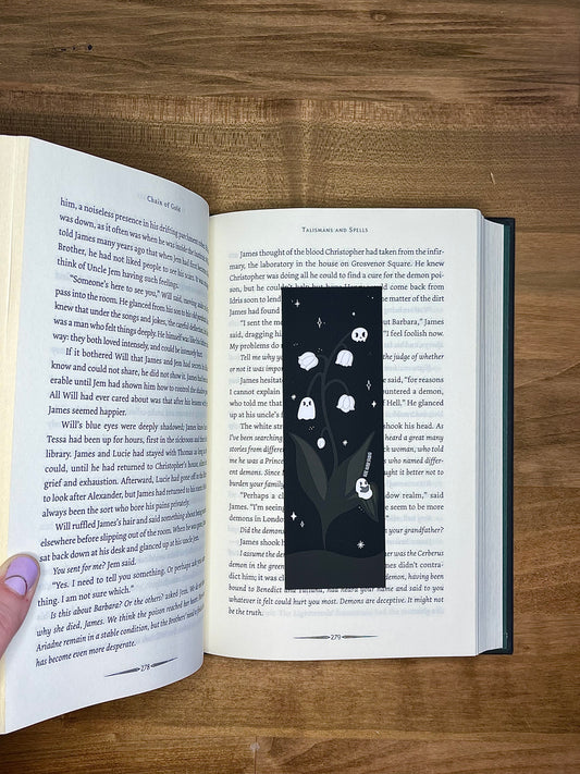 Botanical Ghost Bookmark | Book Lover Gift | Spooky Cute Gifts | Botanical Bookmark | Spooky Book Accessories