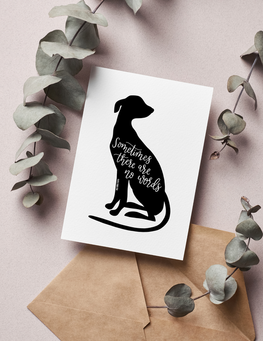 Sometimes There Are No Words | Animal Sympathy | Blank Calligraphy Greeting Card