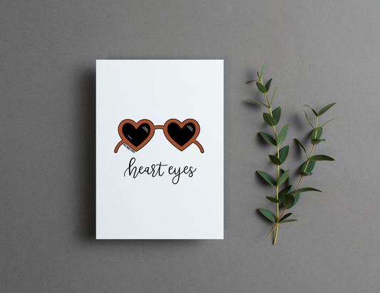 Heart Eyes | Blank Calligraphy Greeting Card