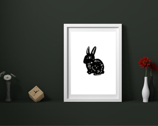 Moon Bunny | Botanical Art Print