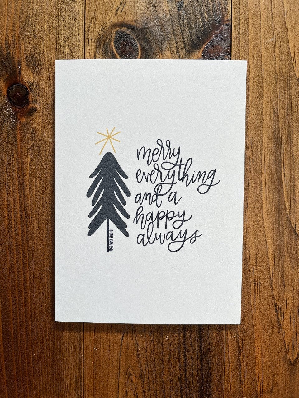 Merry Everything and a Happy Always | Blank Calligraphy Greeting Card