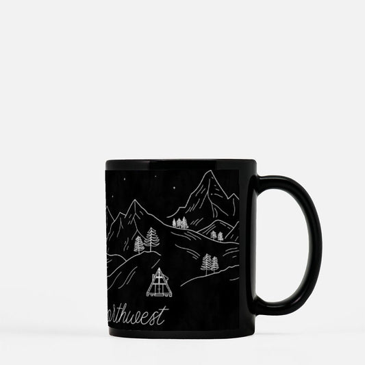 Pacific Northwest | Wraparound Print | Black Coffee Mug | 11oz