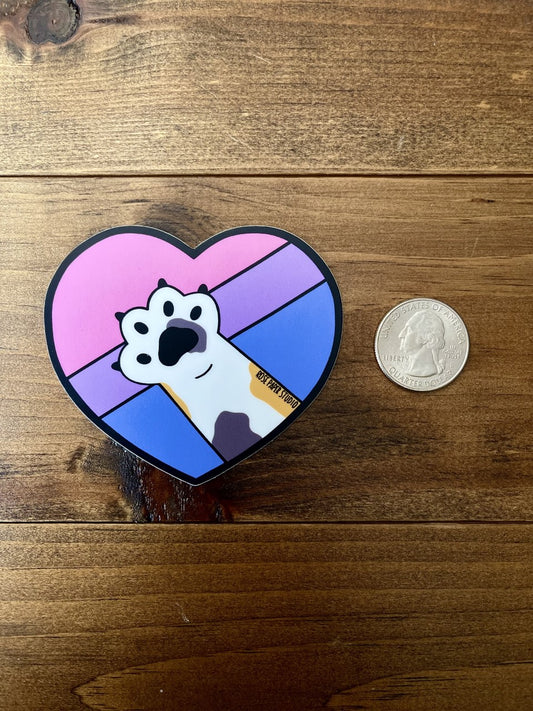 Paws-o-tively Prideful | Bisexual Pride | Weatherproof Die Cut Sticker