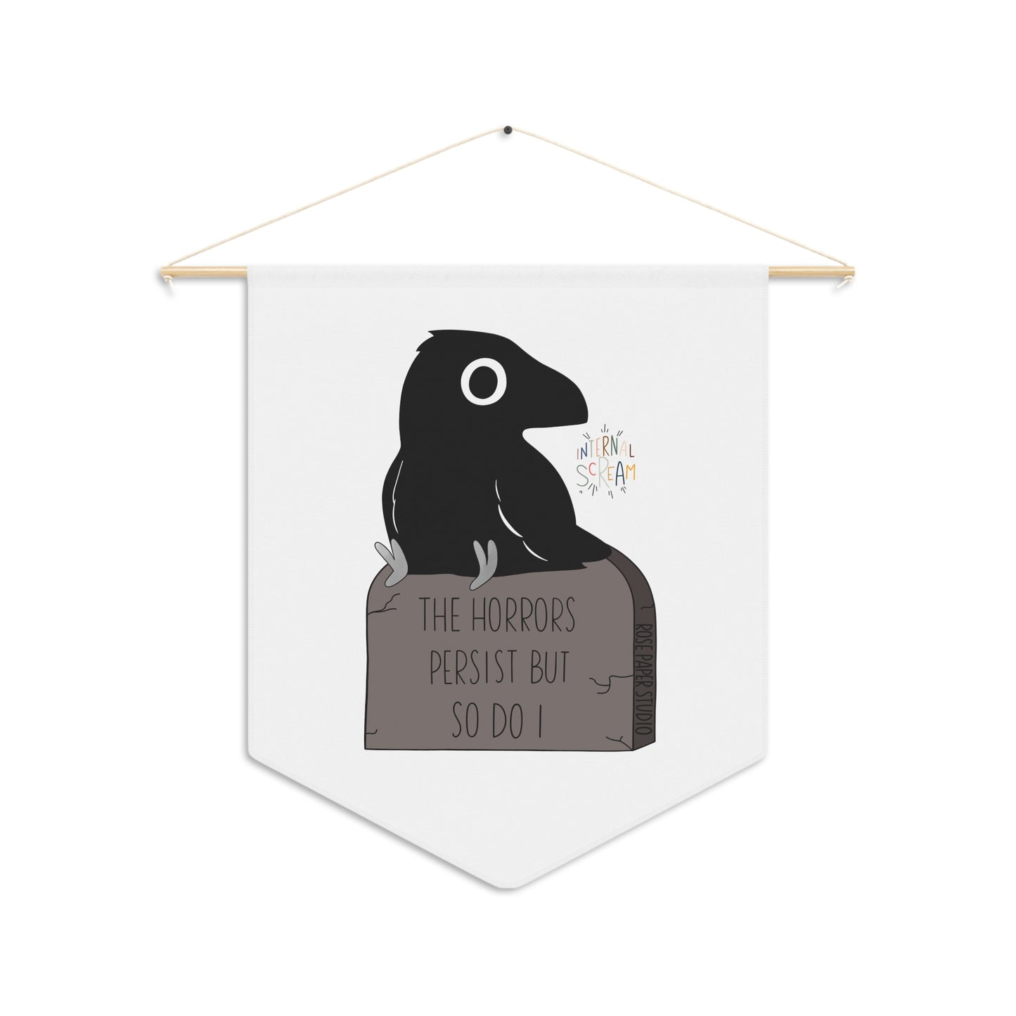 Edgar Allan Crow on Grave | Pennant Banner