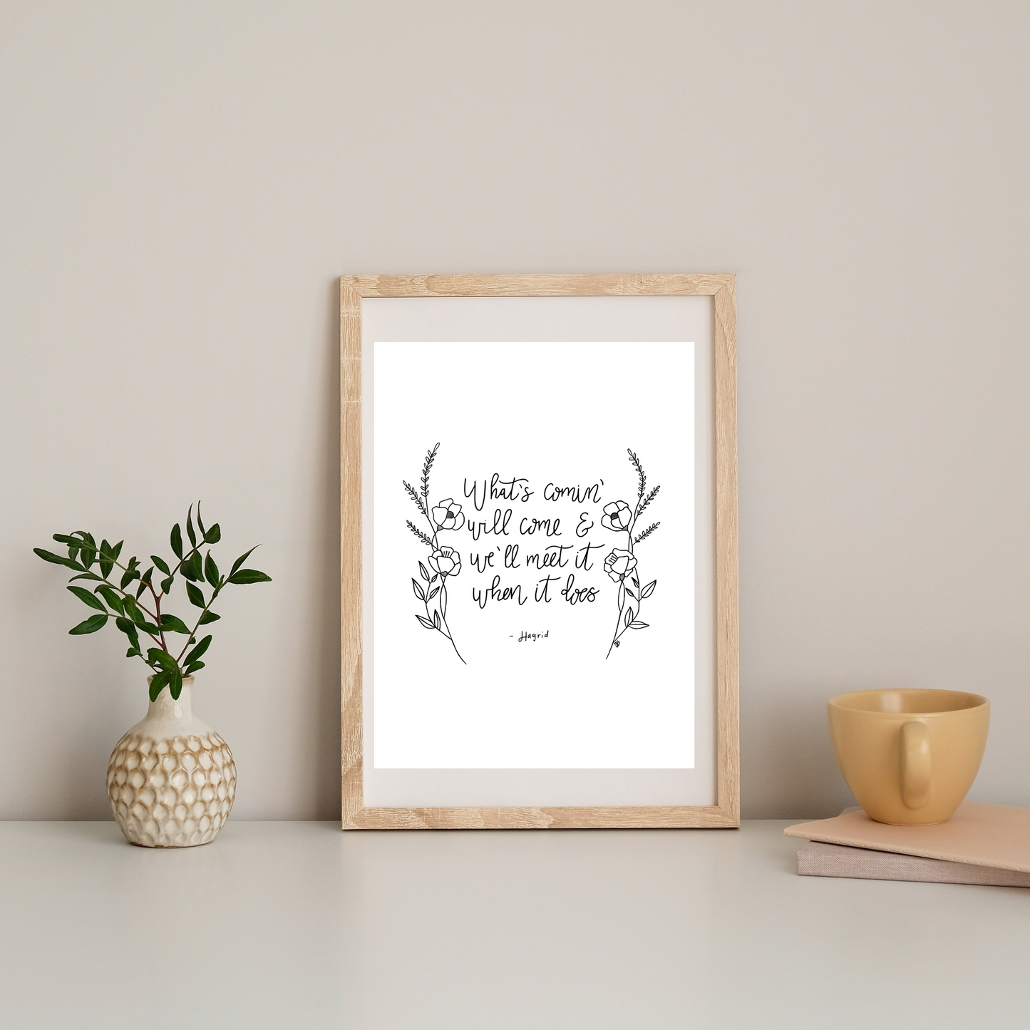 What's Coming Will Come Art Print | Modern Calligraphy Art | Botanical Home Decor