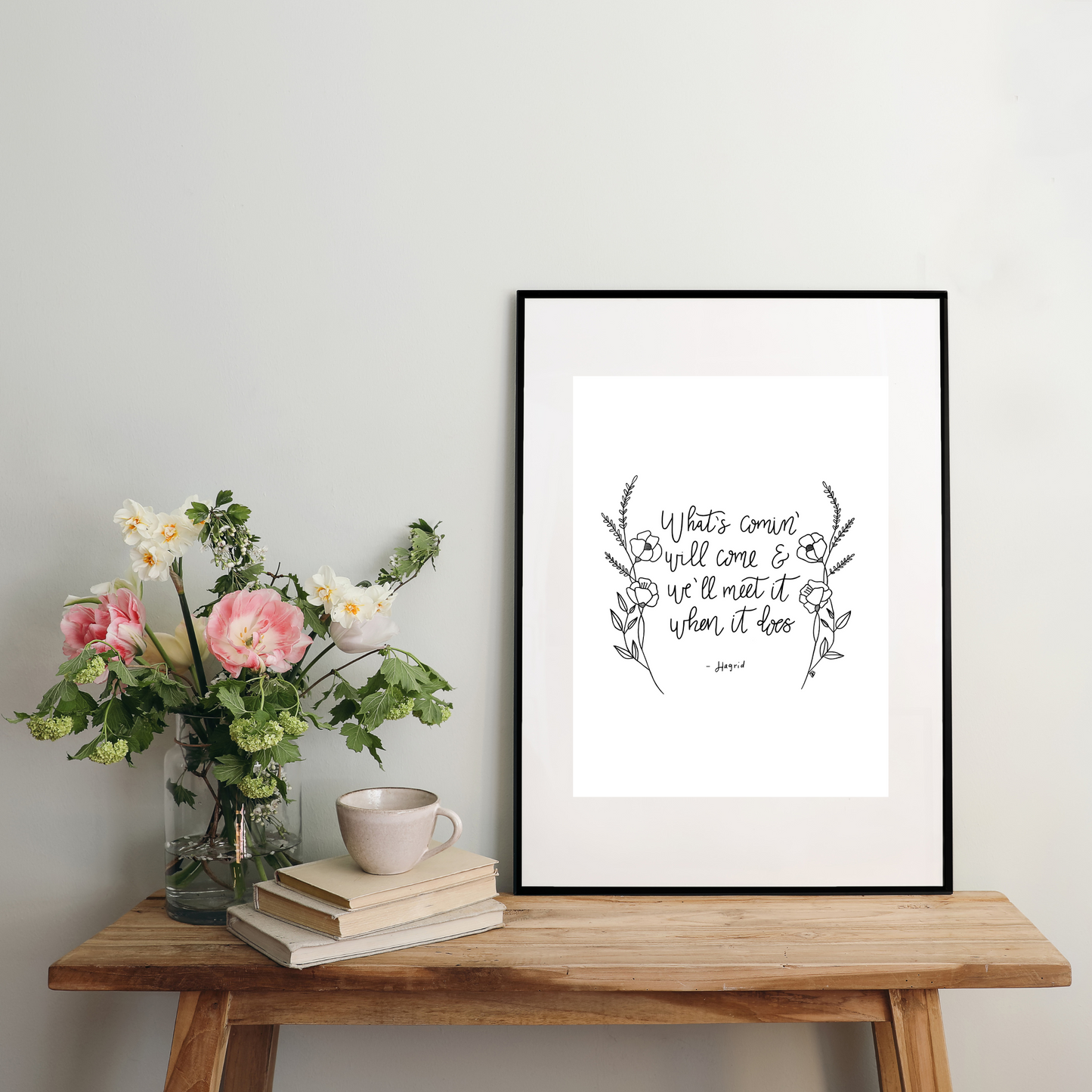 What's Coming Will Come Art Print | Modern Calligraphy Art | Botanical Home Decor