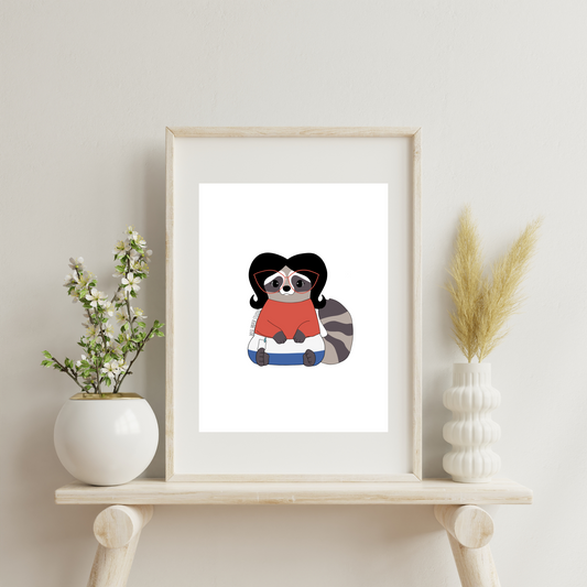 Raccoon Linda | Art Print