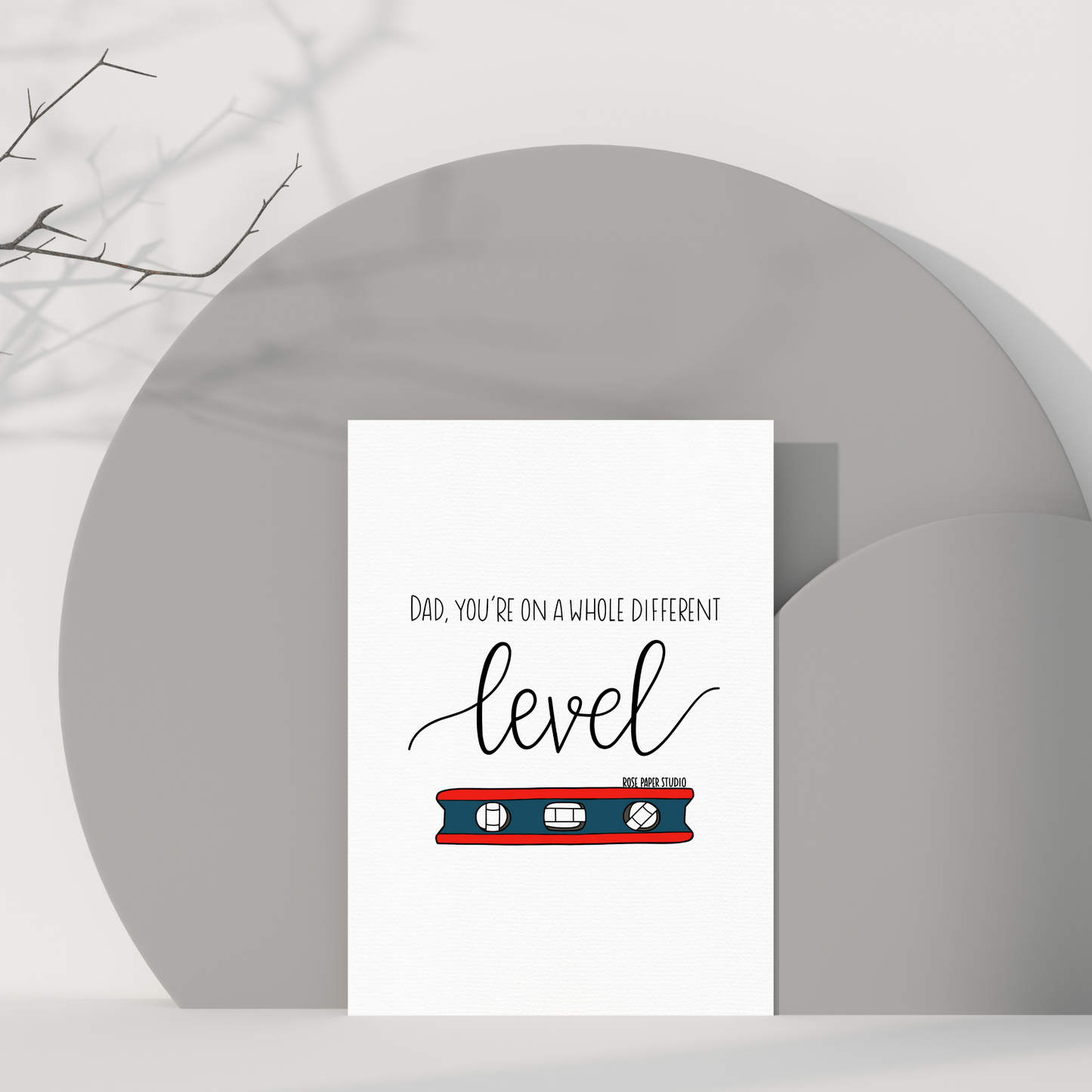 Dad, You're On A Whole Different Level Card | Father's Day Card | Tool Pun Card | Funny Father's Day Card | Hand Drawn Calligraphy Card