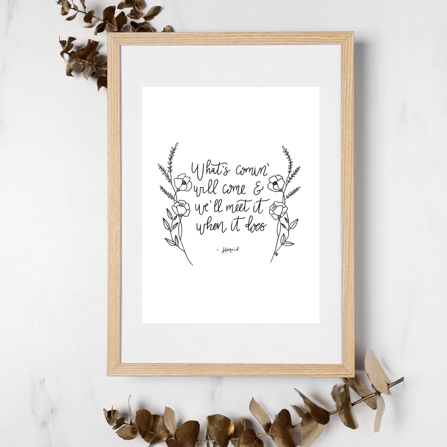 What's Coming Will Come Art Print | Modern Calligraphy Art | Botanical Home Decor