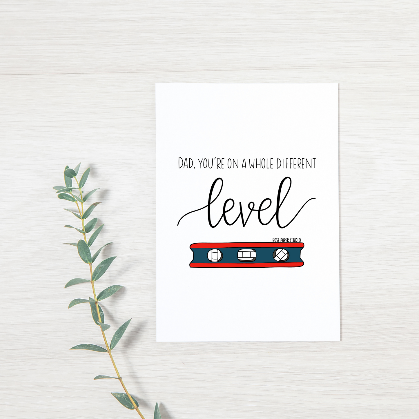 Dad, You're On A Whole Different Level Card | Father's Day Card | Tool Pun Card | Funny Father's Day Card | Hand Drawn Calligraphy Card