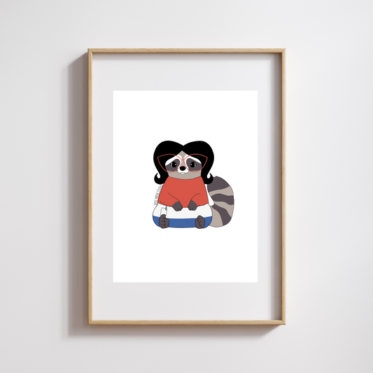 Raccoon Linda | Art Print