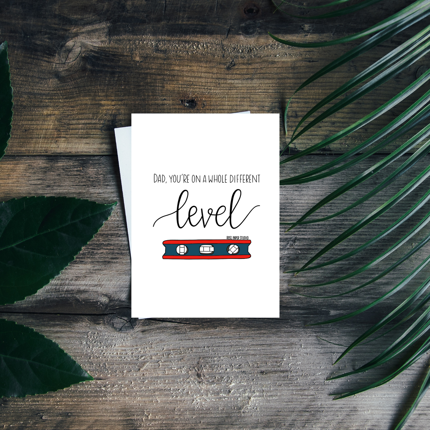 Dad, You're On A Whole Different Level Card | Father's Day Card | Tool Pun Card | Funny Father's Day Card | Hand Drawn Calligraphy Card