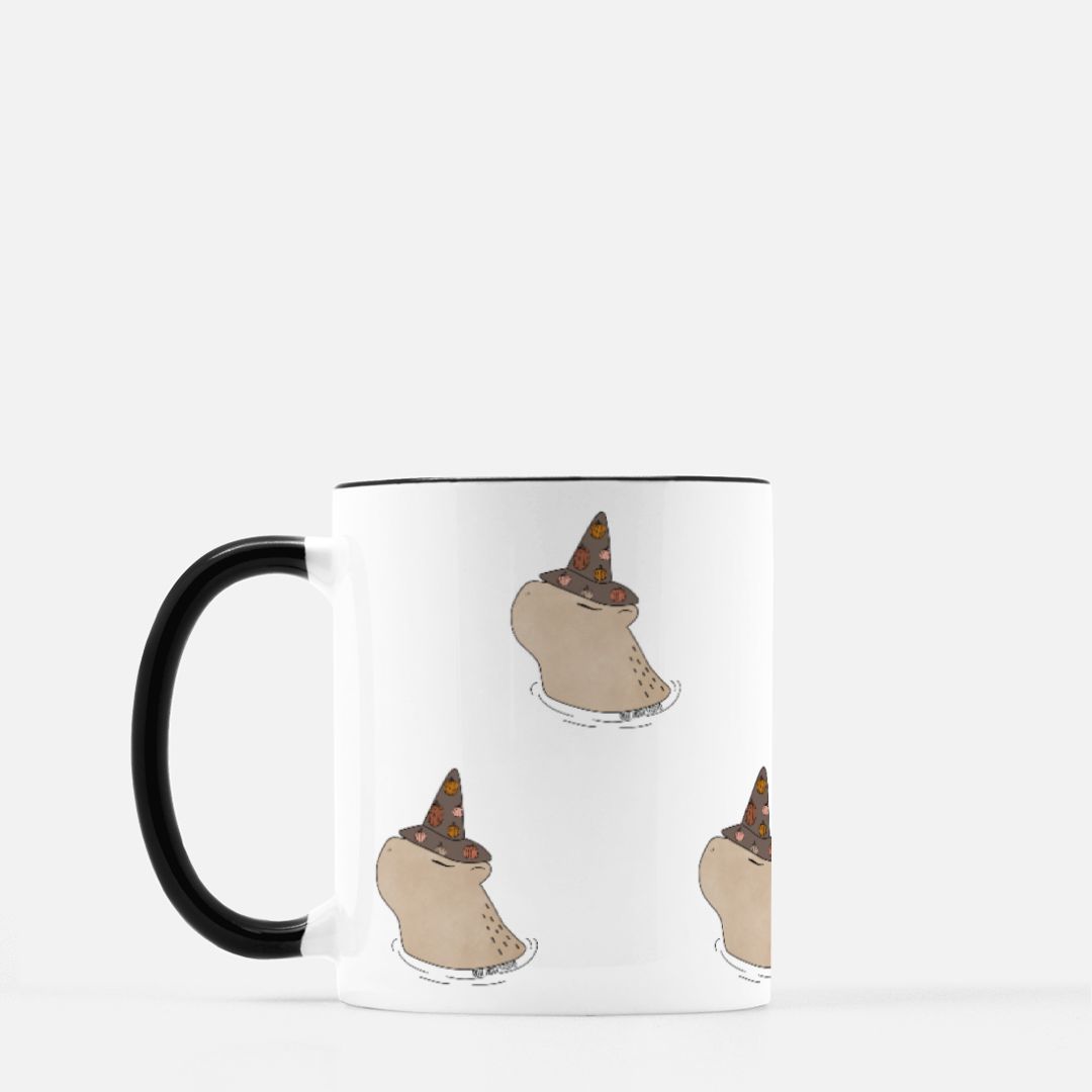 Agnes the Capybara | Ceramic Coffee Mug with Black Handle | 11oz