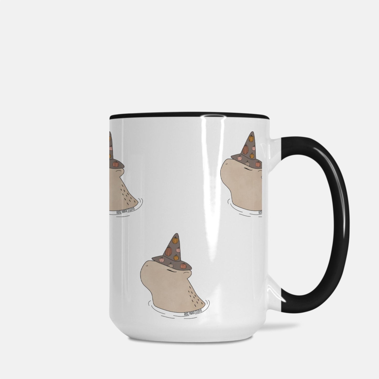 Agnes the Capybara | Deluxe Ceramic Mug with Black Handle | 15oz