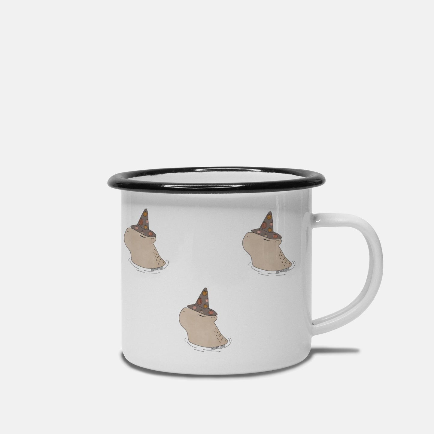 Agnes the Fall Capybara | Camp Mug with Black Rim | 10 oz